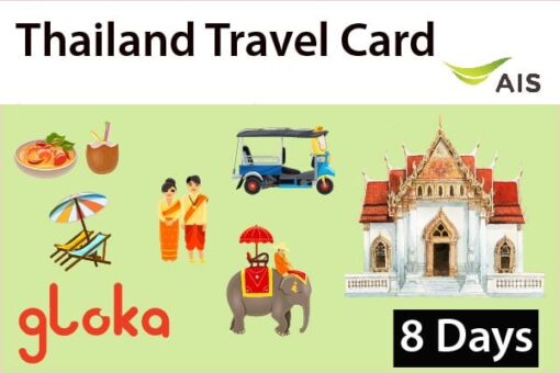 thailand travel sim card AIS 8 days Gloka