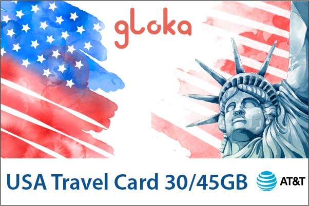 USA travel card data only W-card 30GB/ 45GB