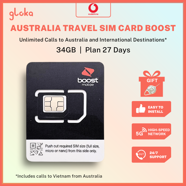 Australia Travel SIM Card Boost, Telstra Signal - 28 Days
