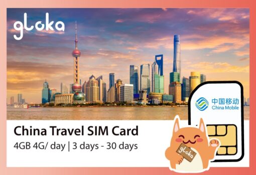 China Travel SIM CARD China Mobile 4GB per day