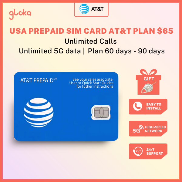USA Prepaid Sim Card AT&T Plan $65