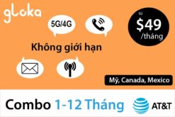 Sim định cư AT&T 4G không giới hạn gói $65