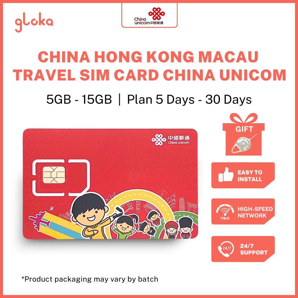 China Hong Kong Macau Data Sim Card China Unicom Twise Unlimited Data