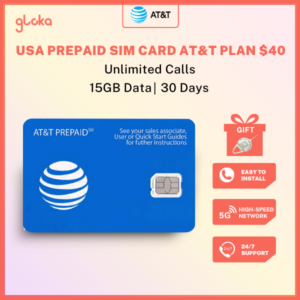 USA Prepaid Sim Card AT&T Plan $40