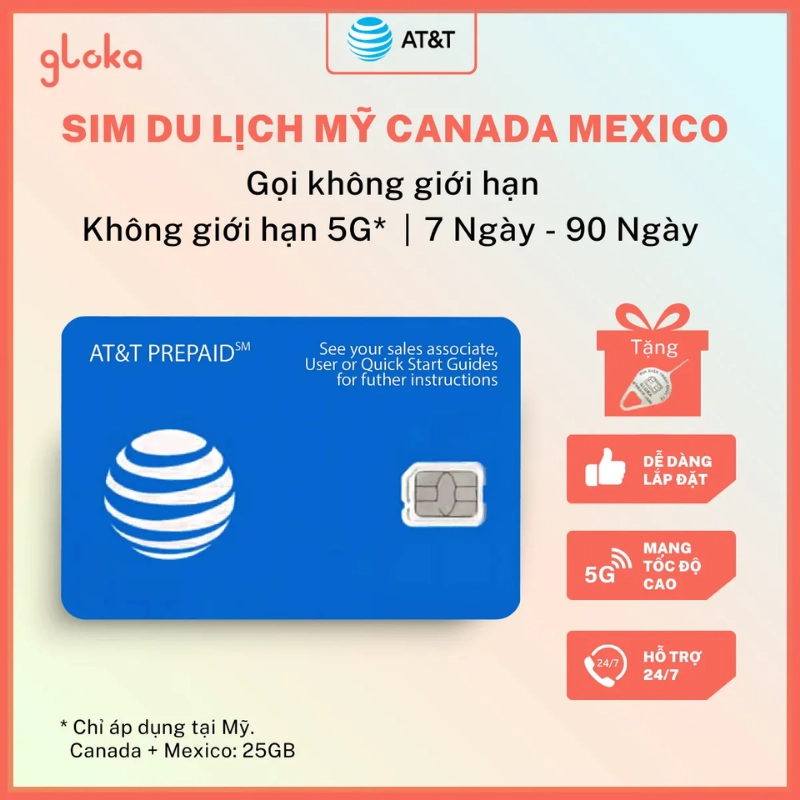 Sim nội địa Mỹ AT&T phù hợp cho các chuyến roadtrip
