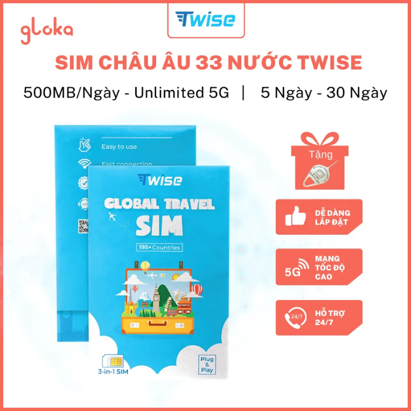 Mua Sim Châu Âu Ở Đâu Uy Tín, Giá Tốt Nhất? 2 Sim Châu Âu 33 nước Twise