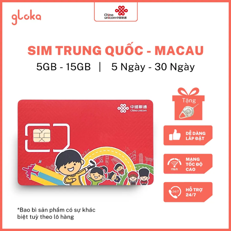 Sim Dùng Ở Trung Quốc: Kết Nối Tốc Độ Cao, Không Lo Roaming | Gloka 5 Sim Trung Quốc Macau China Unicom