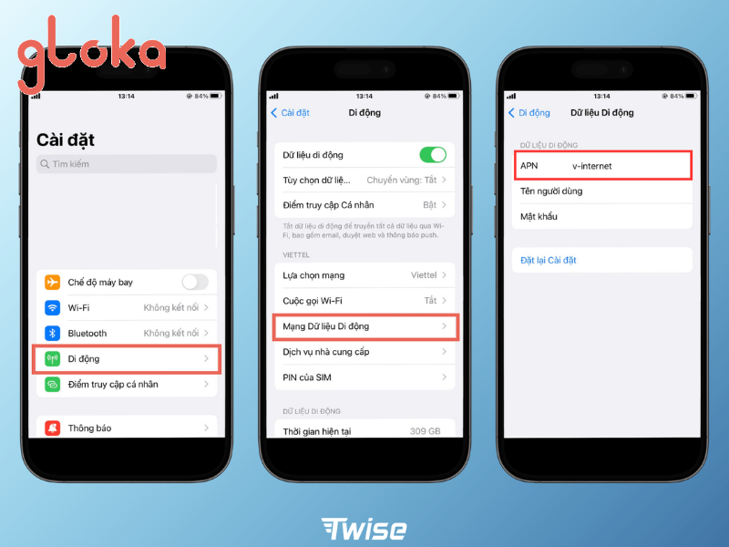 Cài đặt APN trên IOS 