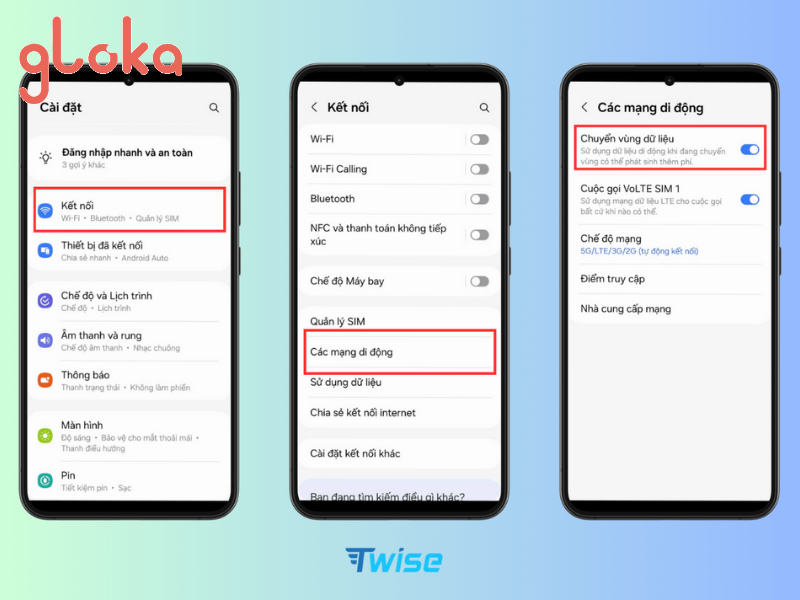 Cách bật chuyển vùng dữ liệu trên Android 